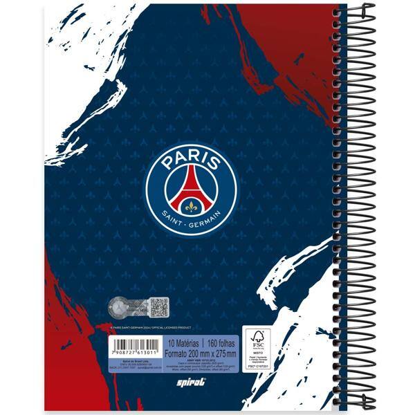 Caderno Universitário Capa Dura, 10 x 1, 160 Folhas, PSG, 2513011, Spiral Psg - PT 1 UN