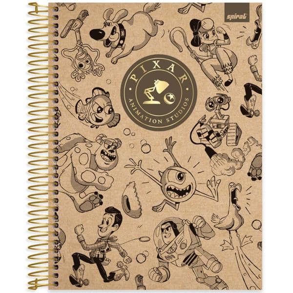 Caderno Universitário Capa Dura, 10 x 1, 160 Folhas, Pixar, 2524611, Spiral Px - PT 1 UN