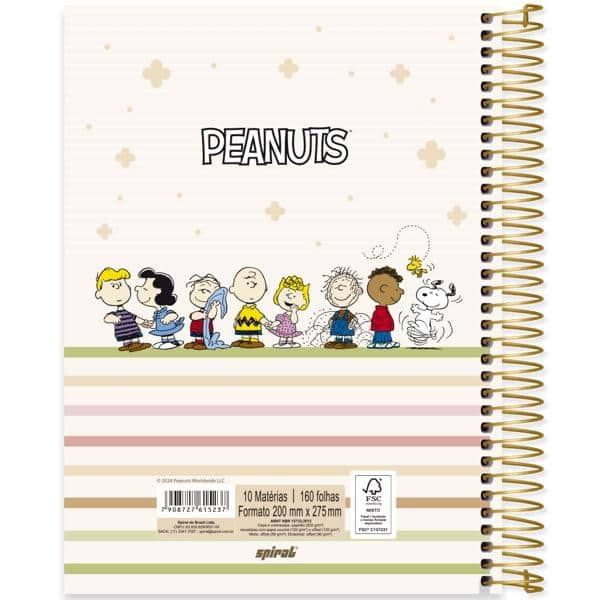 Caderno Universitário Capa Dura, 10 x 1, 160 Folhas, Snoopy, 2515237, Spiral Sno - PT 1 UN