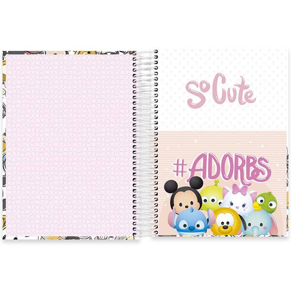 Caderno Universitário Capa Dura, 10 x 1, 160 Folhas, Tsum Tsum, 2524703, Spiral Tsum - PT 1 UN