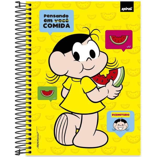 Caderno Universitário Capa Dura 10x1 160 Folhas Turma da Mônica Magali Spiral - PT 1 UN