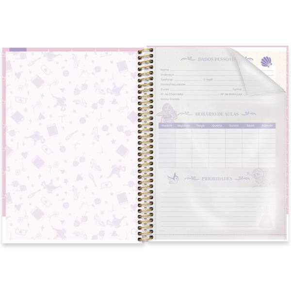 Caderno Universitário Capa Dura, 1 x 1, 80 Folhas, Princesas, 2524444, Spiral Pn - PT 1 UN