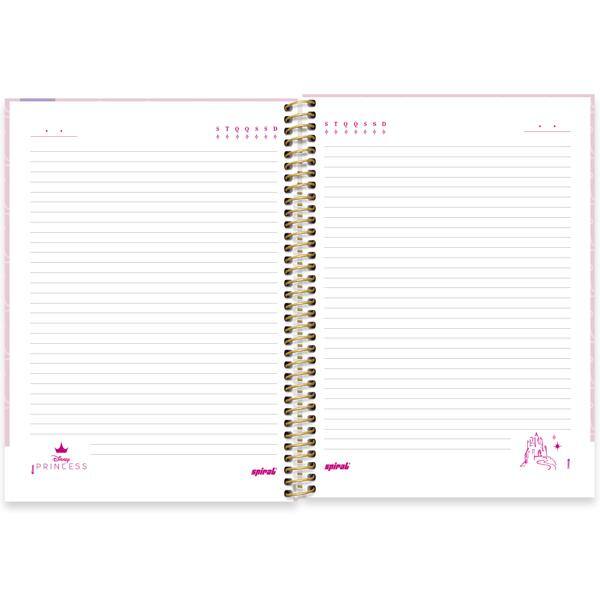 Caderno Universitário Capa Dura, 1 x 1, 80 Folhas, Princesas, 2524444, Spiral Pn - PT 1 UN