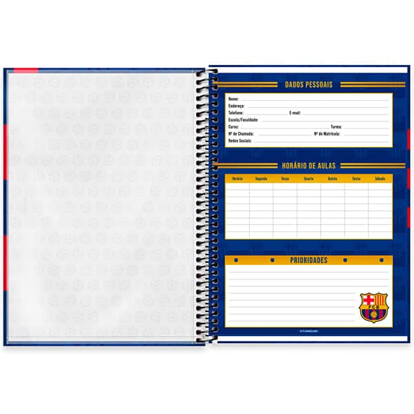 Caderno Universitário Capa Dura, 1 x 1, 80 Folhas, Barcelona, 2525434, Spiral Bc - PT 1 UN