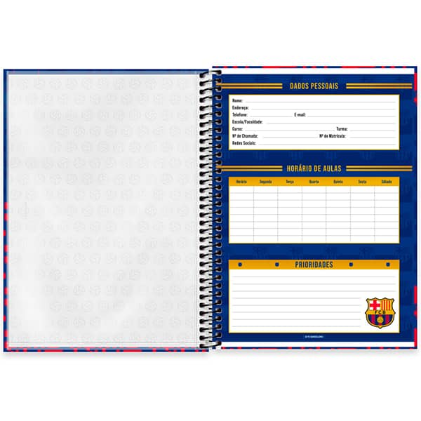 Caderno Universitário Capa Dura 1x1 80 Folhas Barcelona Spiral Bc - PT 1 UN