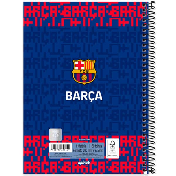 Caderno Universitário Capa Dura, 1 x 1, 80 Folhas, Barcelona, 2525441, Spiral Bc - PT 1 UN