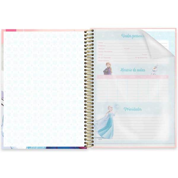 Caderno Universitário Capa Dura 1x1 80 Folhas Frozen Disney Spiral - PT 1 UN