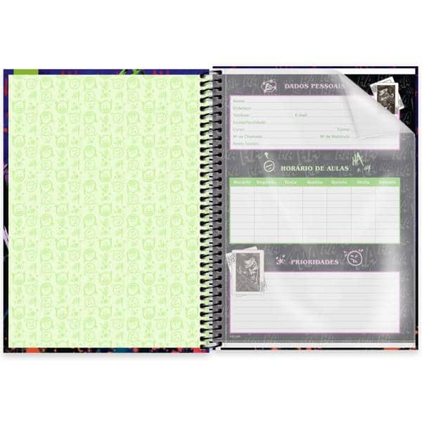 Caderno Universitário Capa Dura 1x1 80 Folhas Joker - Coringa DC Spiral - PT 1 UN