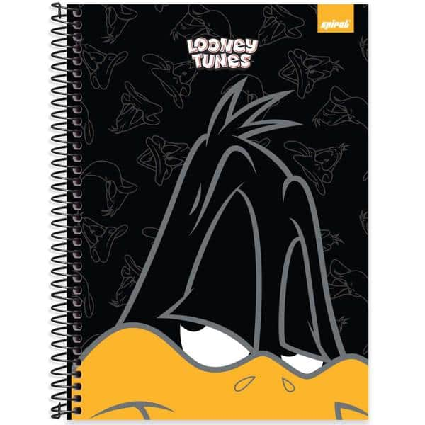 Caderno Universitário Capa Dura, 1 x 1, 80 Folhas, Looney Tunes, Patolino, 2525595, Spiral Lt - PT 1 UN