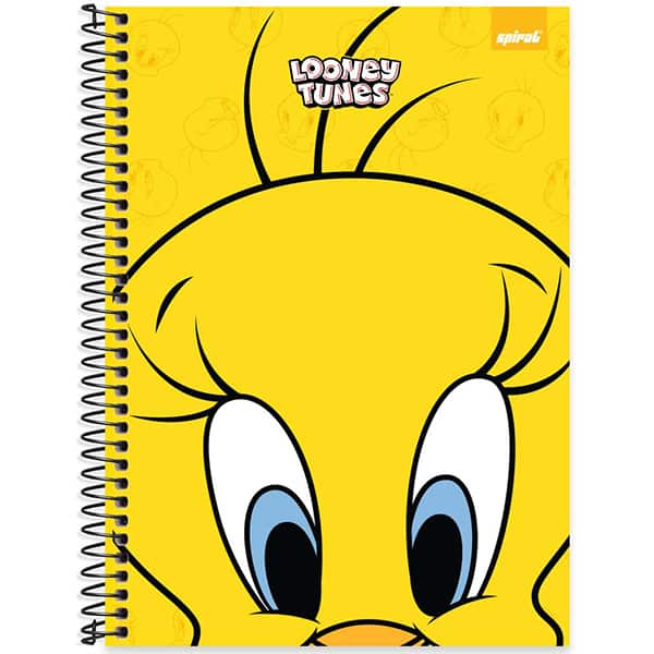 Caderno Universitário Capa Dura, 1 x 1, 80 Folhas, Looney Tunes, Piu Piu, 2525618, Spiral Lt - PT 1 UN