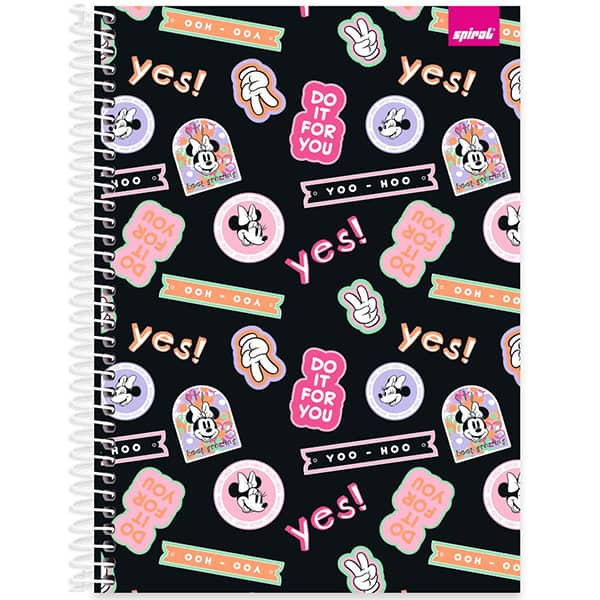 Caderno Universitário Capa Dura 1x1 80 Folhas Minnie Disney Clássica 2525670 Spiral - PT 1 UN