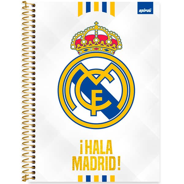 Caderno univ.capa dura 1x1 80fls Real Madrid 2525748 Spiral Rea PT 1 UN