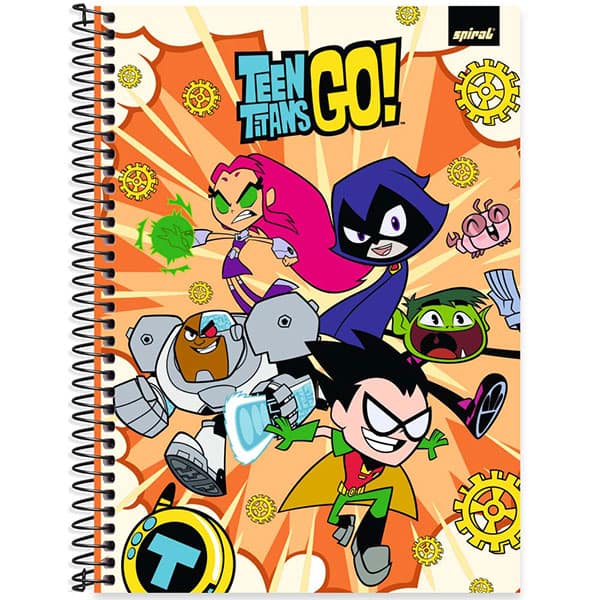 Caderno Universitário Capa Dura, 1 x 1, 80 Folhas, Teen Titans Go, 2525816, Spiral Ttg - PT 1 UN