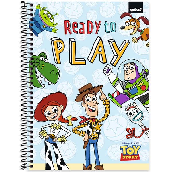 Caderno Universitário Capa Dura, 1 x 1, 80 Folhas, Toy Story, 2525830, Spiral Toy - PT 1 UN