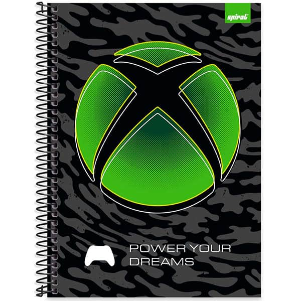 Caderno Universitário Capa Dura, 1 x 1, 80 Folhas, Xbox, 2525878, Spiral Xbox - PT 1 UN