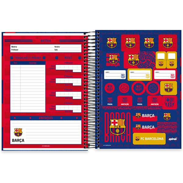 Caderno Universitário Capa Dura, 10 x 1, 160 Folhas, Barcelona, 2525885, Spiral Bc - PT 1 UN