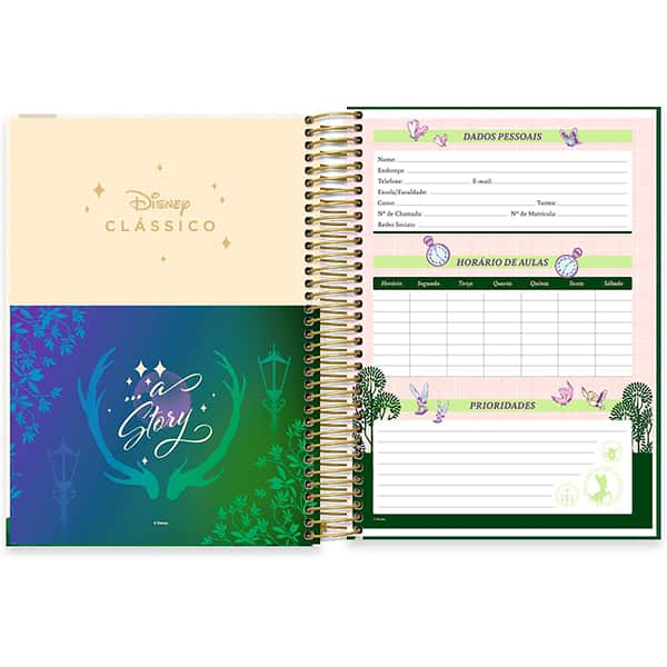 Caderno Universitário Capa Dura, 10 x 1, 160 Folhas, Disney Clássicos, Bambi, 2525946, Spiral Cld - PT 1 UN