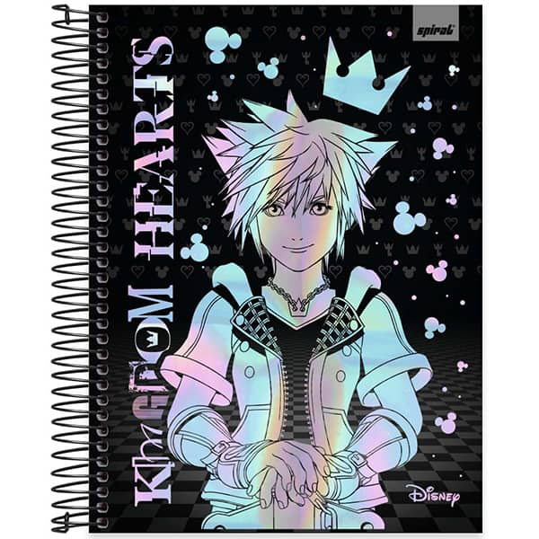 Caderno Universitário Capa Dura, 10 x 1, 160 Folhas, Kingdom Hearts, 2525953, Spiral Dkh - PT 1 UN