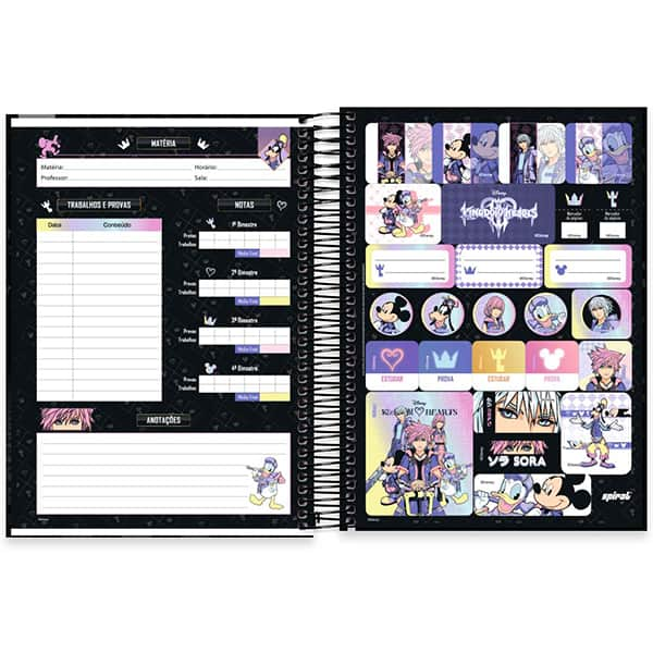 Caderno Universitário Capa Dura 10x1 160 Folhas Kingdom Hearts Spiral - PT 1 UN