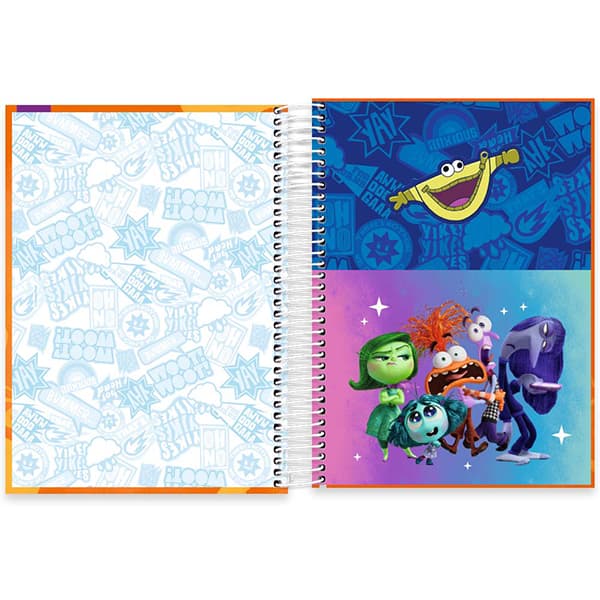 Caderno Universitário Capa Dura, 10 x 1, 160 Folhas, Divertidamente, 2525960, Spiral Div - PT 1 UN