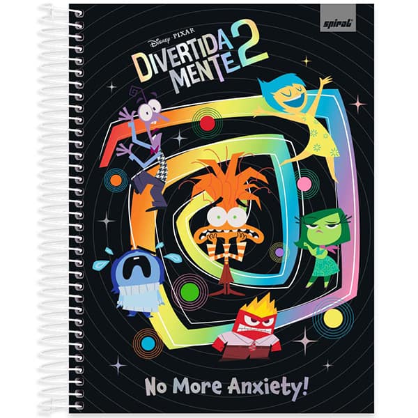 Caderno Universitário Capa Dura 10x1 160 Folhas Divertidamente Disney Spiral - PT 1 UN