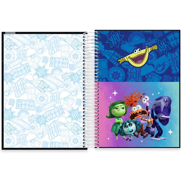 Caderno Universitário Capa Dura, 10 x 1, 160 Folhas, Divertidamente, 2525977, Spiral Div - PT 1 UN