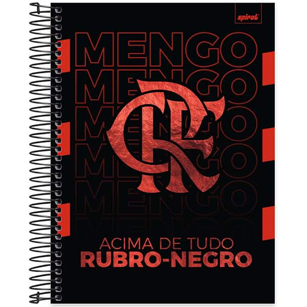 Caderno Universitário Capa Dura, 10 x 1, 160 Folhas, Flamengo, 2525984, Spiral Fla - PT 1 UN