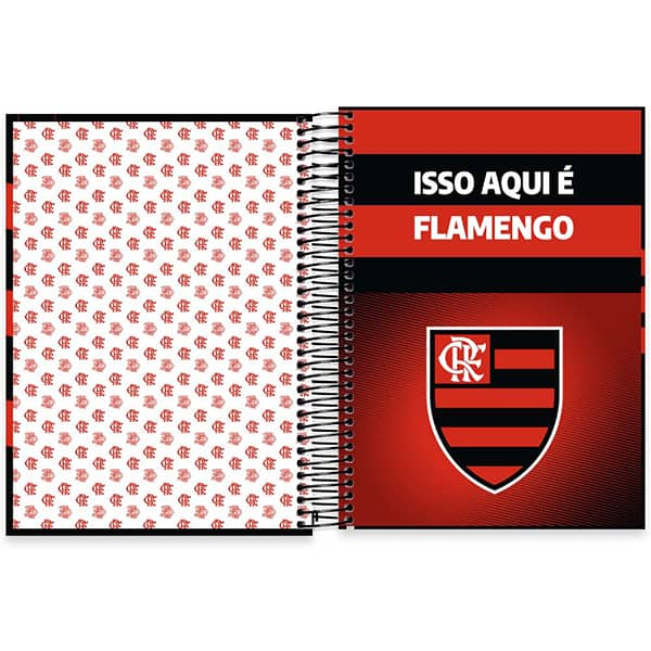 Caderno Universitário Capa Dura, 10 x 1, 160 Folhas, Flamengo, 2525984, Spiral Fla - PT 1 UN