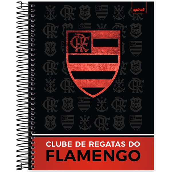 Caderno Universitário Capa Dura, 10 x 1, 160 Folhas, Flamengo, 2525991, Spiral Fla - PT 1 UN