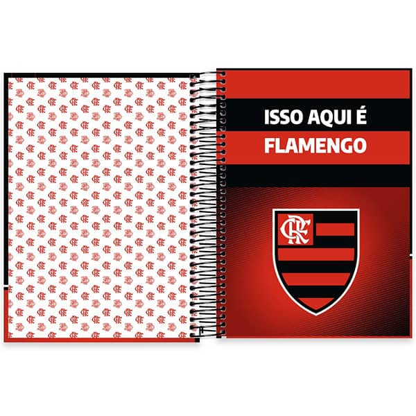 Caderno Universitário Capa Dura, 10 x 1, 160 Folhas, Flamengo, 2525991, Spiral Fla - PT 1 UN