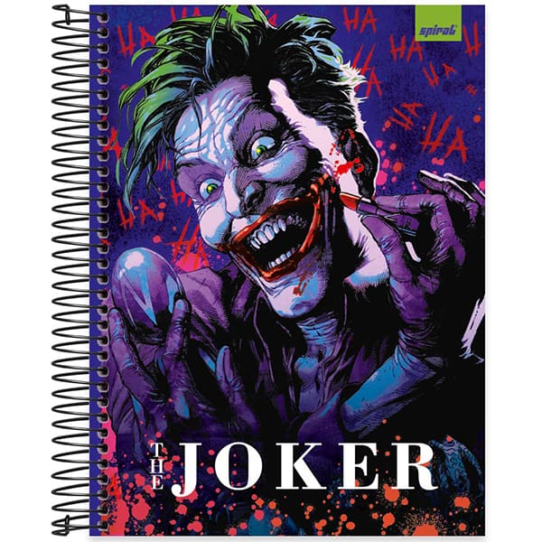 Caderno Universitário Capa Dura 10x1 160 Folhas Joker - Coringa DC Spiral - PT 1 UN