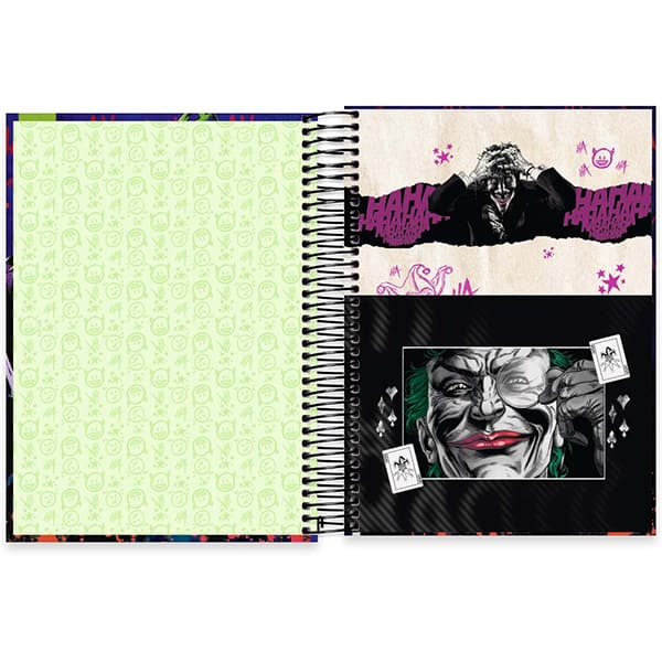 Caderno Universitário Capa Dura 10x1 160 Folhas Joker - Coringa DC Spiral - PT 1 UN