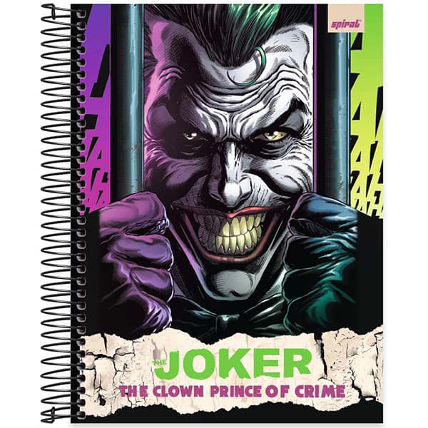 Caderno Universitário Capa Dura 10x1 160 Folhas Joker - Coringa DC Spiral - PT 1 UN