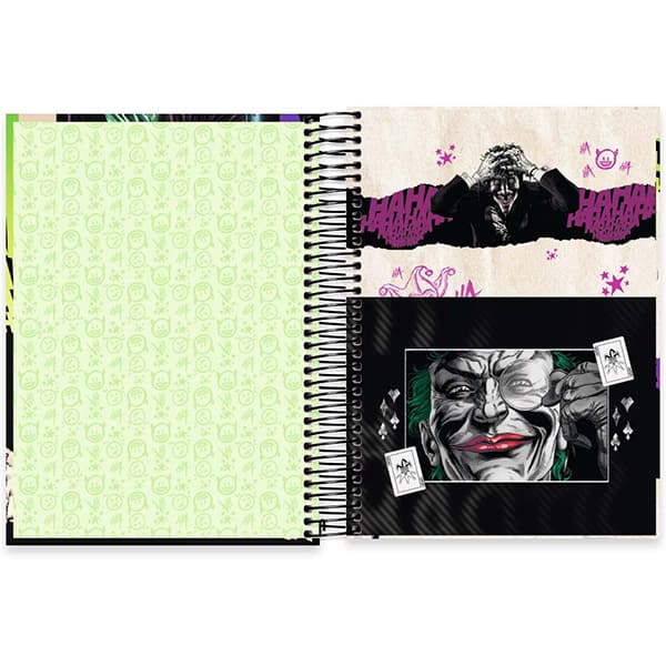 Caderno Universitário Capa Dura 10x1 160 Folhas Joker - Coringa DC Spiral - PT 1 UN