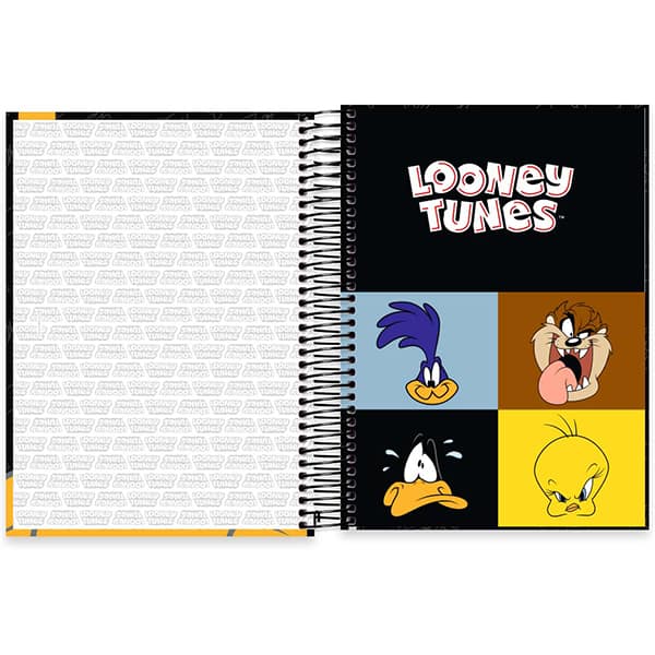 Caderno Universitário Capa Dura, 10 x 1, 160 Folhas, Looney Tunes, Patolino, 2526035, Spiral Lt - PT 1 UN