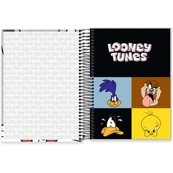 Caderno Universitário Capa Dura, 10 x 1, 160 Folhas, Looney Tunes, Pernalonga, 2526042, Spiral Lt - PT 1 UN