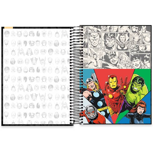 Caderno Universitário Capa Dura, 10 x 1, 160 Folhas, Marvel Comics, 2526080, Spiral Mv - PT 1 UN