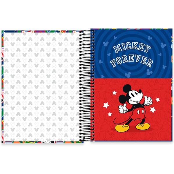 Caderno Universitário Capa Dura, 10 x 1, 160 Folhas, Mickey Clássico, 2526097, Spiral Mk - PT 1 UN