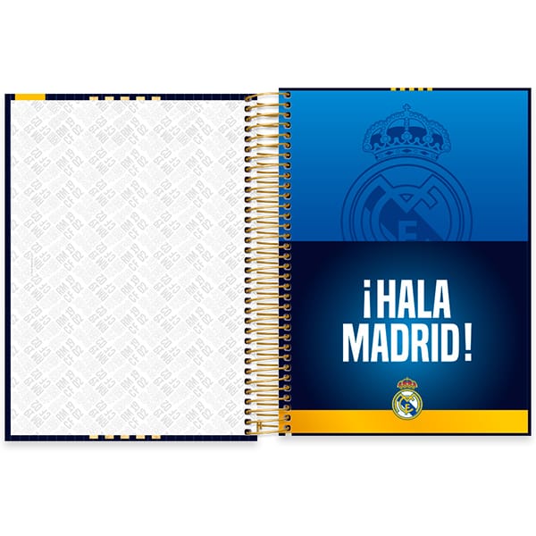 Caderno Universitário Capa Dura, 10 x 1, 160 folhas, Real Madrid, 2526141, Spiral Rea - PT 1 UN