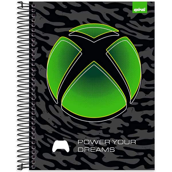 Caderno Universitário Capa Dura, 10 x 1, 160 Folhas, Xbox, 2526226, Spiral Xbox - PT 1 UN