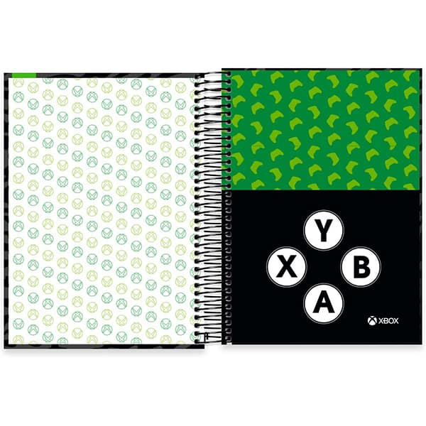 Caderno Universitário Capa Dura, 10 x 1, 160 Folhas, Xbox, 2526226, Spiral Xbox - PT 1 UN