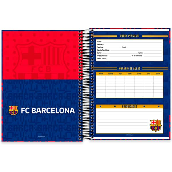 Caderno univ.capa dura 15x1 240fls Barcelona 2526233 Spiral Bc PT 1 UN