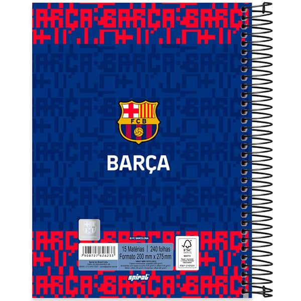 Caderno univ.capa dura 15x1 240fls Barcelona 2526233 Spiral Bc PT 1 UN