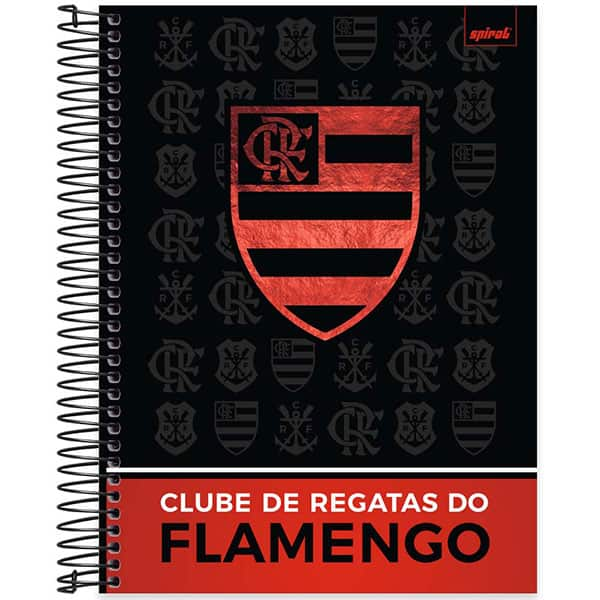 Caderno Universitário Capa Dura, 15 x 1, 240 Folhas, Flamengo, 2526264, Spiral Fla - PT 1 UN