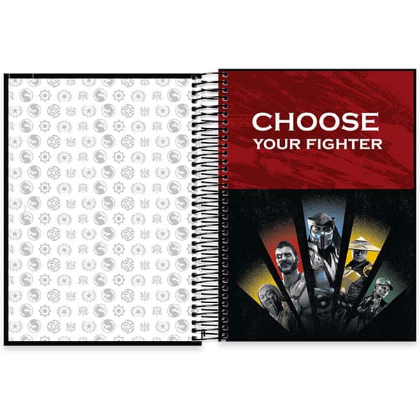 Caderno Universitário Capa Dura, 15 x 1, 240 Folhas, Mortal Kombat, 2526301, Spiral Mtk - PT 1 UN