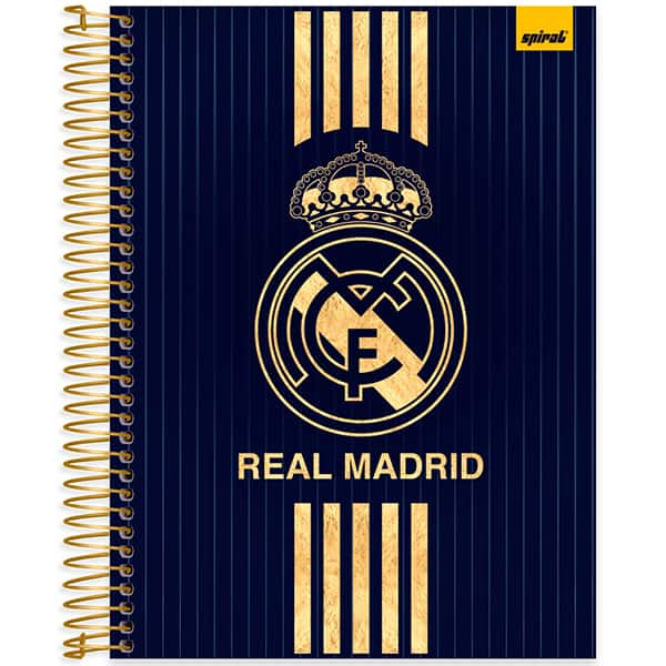 Caderno Universitário Capa Dura, 15 x 1, 240 Folhas, Real Madrid, 2526325, Spiral Rea - PT 1 UN