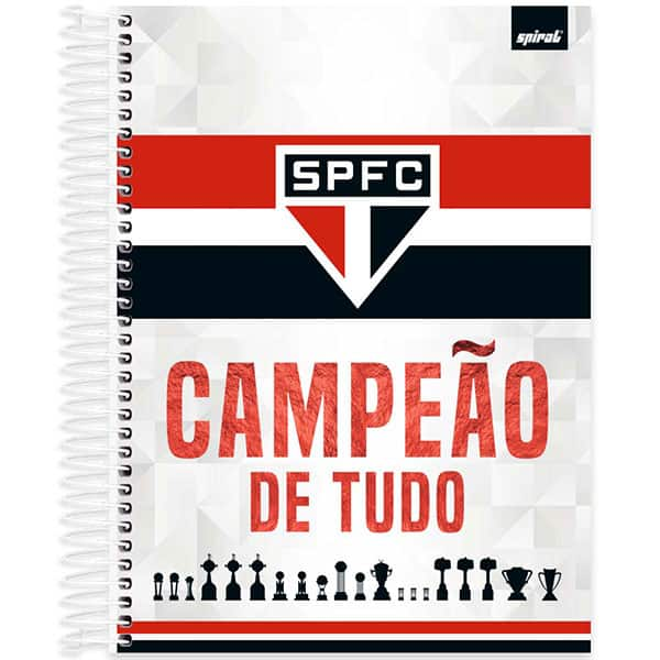 Caderno Universitário Capa Dura, 15 x 1, 240 Folhas, São Paulo FC, 2526332 Spiral SPFC - PT 1 UN