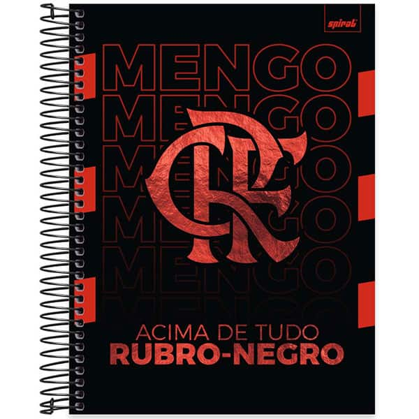 Caderno Universitário Capa Dura, 20 x 1, 320 Folhas, Flamengo, 2526387, Spiral Fla - PT 1 UN