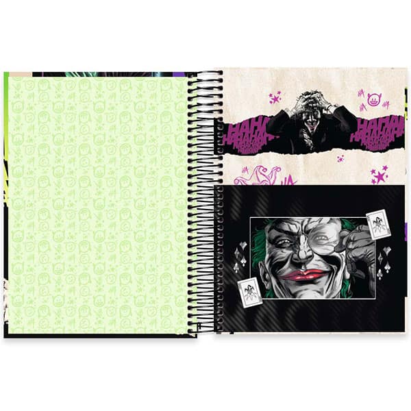 Caderno Universitário Capa Dura 20x1 320 Folhas Joker - Coringa DC Spiral - PT 1 UN