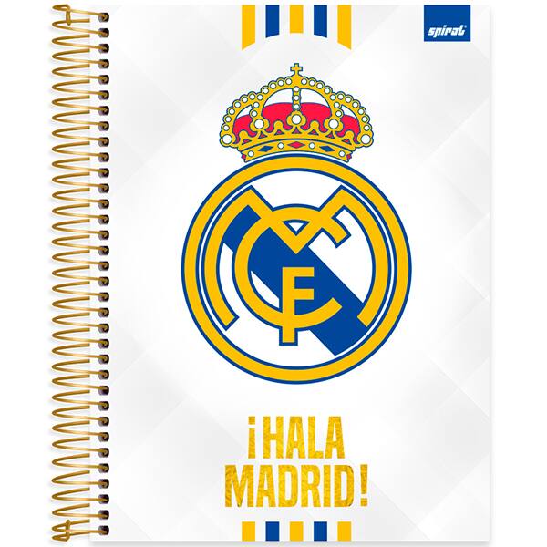 Caderno Universitário Capa Dura, 20 x 1, 320 Folhas, Real Madrid PT 1 UN